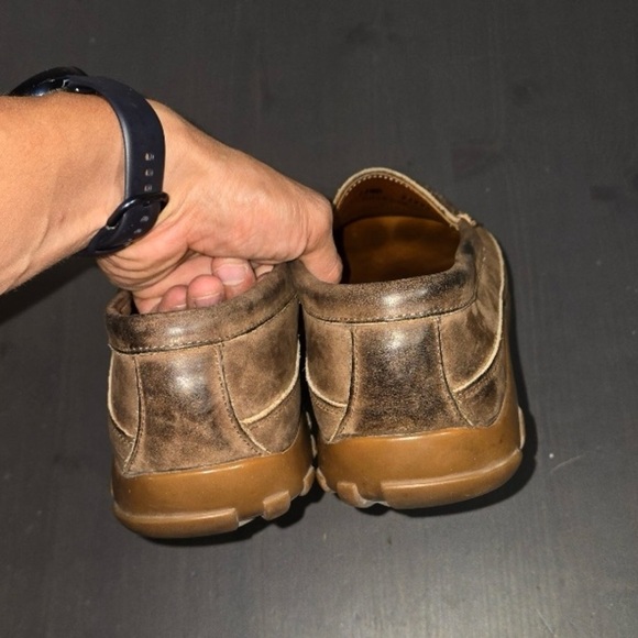 Allen Edmonds Men’s Boulder Venetian Moc Leather Shoes Brown - Picture 3 of 5